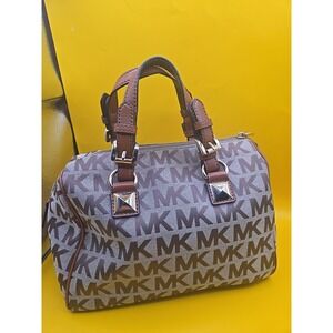 Michael Kors Grayson Medium Satchel Monogram Brown Mocha 38T5XGYS2J